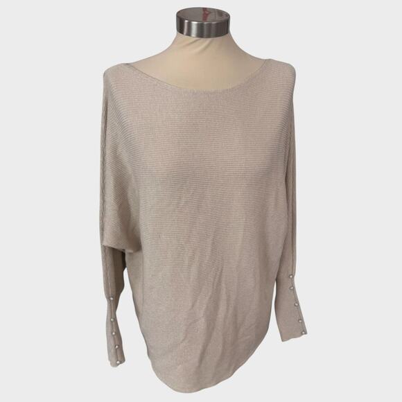 Vila Milano Large Cream Metallic Sweater NEW NWT - Picture 2 of 11
